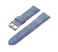 PIGLOLKINY Bracelet de montre en Nylon motif Denim adapté for Casio bracelet cuir Vintage 10/12/14/16/18/20/22mm for Seiko(Light blue,14mm)