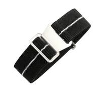 PIGLOLKINY Bracelet de montre universel en Nylon, tissage élastique, boucle for crochet, for Seiko, For Casio, For Omega, 18/20/22mm(Black-White,20mm)