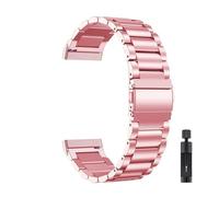 PIGLOLKINY Bracelet en acier inoxydable for Fitbit Versa 4/3, montre for hommes for femmes, fermoir for boucle métal for Sense 2(Hot Pink,For Fitbit Versa 3)