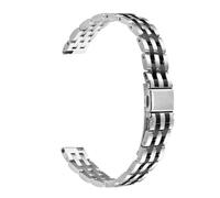 PIGLOLKINY Bracelet en acier inoxydable for montre For Garmin Lily2, accessoires de intelligente for femmes, 14mm(Silver Black,For Garmin Lily 2)