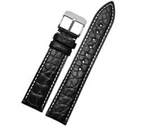 PIGLOLKINY Bracelet en cuir Crocodile adapté for Longines for Omega for Rossini for citoyen for Tissot chaîne de montre classe papillon(Smokey Mauve,16mm-width)