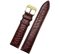 PIGLOLKINY Bracelet en cuir Crocodile adapté for Longines for Omega for Rossini for citoyen for Tissot chaîne de montre classe papillon(White Light Pin,19mm-width)
