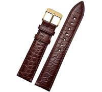 PIGLOLKINY Bracelet en cuir Crocodile adapté for Longines for Omega for Rossini for citoyen for Tissot chaîne de montre classe papillon(White Light Pur,22mm-width)