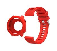 PIGLOLKINY Bracelet en Silicone for Garmin Forerunner 158 55, bracelet de montre remplacement + coque étui protection(Red Bundle)