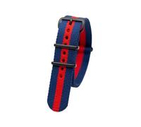 PIGLOLKINY Bracelet for boucle noire for rayures en Nylon, bandes durables tissées, de montres, ceinture 18 20 22 24MM(2Blue 1Red,20mm)