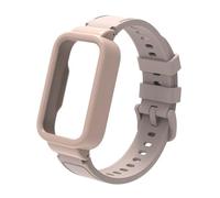 PIGLOLKINY Convient for Redmi Band 3 for Xiaomi 9 boîtier actif + bracelets de montre en Silicone for Amazfit 7(Light Pink,For Mi Band 9 Active)