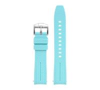 PIGLOLKINY Extrémité incurvée de 20 mm for Omega X Swatch Joint MoonSwatch Planet Bracelet montre en caoutchouc(Light blue)