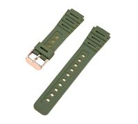PIGLOLKINY For Casio Montre CA-53W CA-61W FT-100W W-520U Bracelet En Résine Convexe for Outil Accessoire(Green-R clasp,18mm)