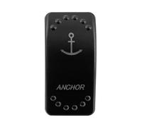 PIGLOLKINY Interrupteur for bascule LED 12-24 V, lumière blanche, SPST DPDT momentané, compatible for Polaris RZR, Can-Am, VTT, UTV, voiture, camion, camping-car et bateau(ANCHOR-Momentary)