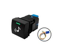 PIGLOLKINY Interrupteur for bouton-poussoir LED vert/blanc for symbole de feux arrière spécifiques, compatible for Toyota For Prado série 150, For Camry, For Hiace, For Corolla(MUSIC-T)