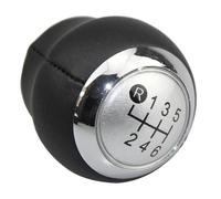 PIGLOLKINY Pommeau de levier vitesse en cuir for Toyota For Corolla For Verso II 2007-2013, frein for main stationnement, soufflet protection(Silver Cap 6 Speed)