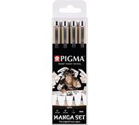 Pigma Manga Set De 4 Sépia Encre Permanente, Résistante À L'eau, Tailles Variées Stylos Pour Dessins Bd Et Illustrations.[G676]