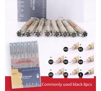 Pigma Micron-Ensemble De Stylos À Dessin,Marqueurs D'art,Doublure Pigmentée,Pinceau Souple,Lot 003 005 01 02 03 04 05 08 1 2 3 - Type 8pcs-Set Box
