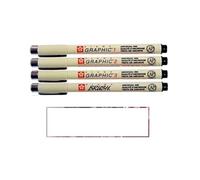 PIGMA MICRON Noir 4 Toutes Les Plumes Set 1mm,2mm,3mm, Brush, Made in Japan