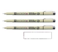 PIGMA MICRON Sakura 02 Noir. 2PCS et Sakura 01 Noir + 1 carte
