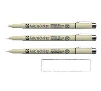 Pigma MICRON Sakura 02 Noir. 3PCS et 1 carte