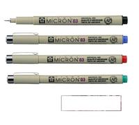 PIGMA MICRON Sakura 03 Lot De 4 Couleurs, Rouge, Vert, Bleu, Noir