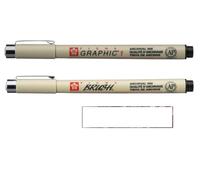 PIGMA MICRON Sakura BRUSH et Graphic 1, Noir, 2PCS et 1 carte