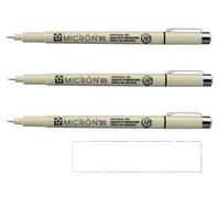 Pigma Sakura MICRON 05 Noir. 3PCS et 1 carte