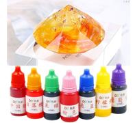 Pigment De Teinture De Qualité Alimentaire 7, Pièces/Ensemble, 10ml, Cristal Visqueux, Boue, Colorant, Cristal Époxy, Accessoires De Bijoux Faits À La Main, Diy Bricolage