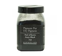 Pigment En Poudre - Sennelier - Noir D'ivoire - Pot De 200 Ml