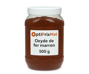 Pigment Oxyde de Fer Marron 0,5kg - Poudre Colorante Minérale Intense pour Béton, Ciment, Enduit, Chaux, Mortier, Plâtre et Décoration - Résistant et Durable - colorant