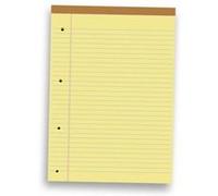 Pigna, LEGAL bloc d'agrafes, A4, papier coloré jaune avec trous et microperforations, 50 flles, 80 g, paquet de 10
