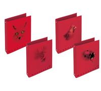 Pigna, A4 MONOCROMO RED ring binder, Reliure à anneaux, Classement de documents, Format 27x32 cm, 5 pièc.