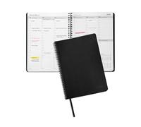 Pigna, Agenda hebdomadaire CHRONOS 2026, spirale sur le côté long, couverture noire soft-touch, lot de 1 pièce