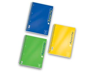 Pigna, Apache Maxi carnet à spirales, Format A4, 22x29,2 cm, 140 flles, 70 g/m², intérieur 4M, carré de 4 mm, Couleurs assorties, 3