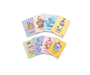 Pigna, Cahier A Comme Animal, couverture en vernis brillant, A4, 21 x 29,7 cm, 42 feuilles, 80 g/m², feuilles à rayures avec marges pour quatrième et cinquième années, couvertures assorties, lot de 10