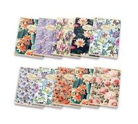 Pigna, Cahier A5 Fleurs de la nature, agrafé, 5M intérieur, 5 mm carré, 80 g, Papier recy ouvertures assorties, 10
