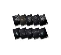 Pigna, Cahier Maxi Monochrome Noir, A4, intérieur papier 100 g, 72 pages, Couverture carton traité brillant/opaque, intérieur 4M, carreaux 4 mm, Matières assorties, Pack de 10