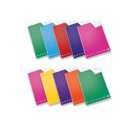 Pigna, cahier maxi MONOCROMO QI, utile en cas de dysgraphie, dyslexie, dysorthographie et dyscalculie, 0Q, quadrillé 5 mm avec marge, paquet de 10