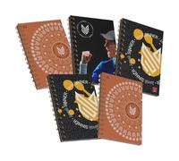 Pigna Cahier Maxi Spiralés Sinner, intérieur 1R, lignes, 4 trous et microperforation, papier 80 g, format A4 21 x 29,7 cm. Lot de 5