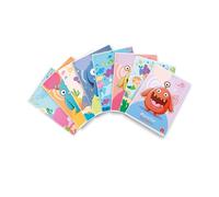 Pigna, Cahier Monster Galaxy, couverture en vernis brillant, A4, 21 x 29,7 cm, 42 feuilles 80 g/m², feuilles à carreaux, 5 mm pour élémentaires et moyens, couvertures assorties, lot de 10
