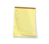 Pigna, LEGAL bloc d'agrafes, A4, papier coloré jaune avec trous et microperforations, 50 flles, 80 g, paquet de 10