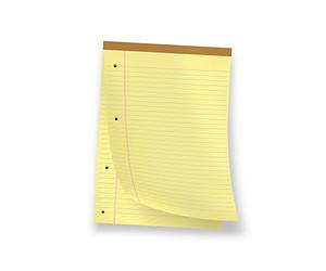 Pigna, LEGAL bloc d'agrafes, A4, papier coloré jaune avec trous et microperforations, 50 flles, 80 g, paquet de 10