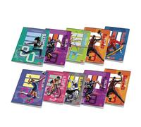 Pigna, lot de 10 cahiers A4 SPORT MYTHS, 80 pages + page de garde, quadrillage 1 cm