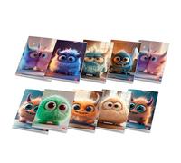 Pigna, lot de 10 cahiers maxi Abbracciamostri, format A4 21 x 29,7 cm, 80 pages + page de garde, papier 80 g/m², intérieur 4M, quadrillage 4 mm