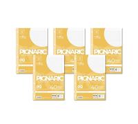 Pigna - Lot de 5 paquets de 40 feuilles A4 de rechange pour cahier à anneaux, feuilles mobiles perforées, 4 trous renforcés, feuilles avec trous renforcés, 0Q, carreaux 5 mm marge