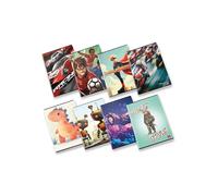 Pigna, Maxi Baby Assortment Cahier, A4 21x29,7 cm, 80 pages + page de garde, papier 80 g/m², intérieur 0Q, carré de 5 mm avec marge, couvertures assorties, 10 pièces