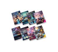 Pigna, Maxi cahier Electronic Games, format A4 21x29,7 cm, 80 pages + page de garde, papier 80 g/m², intérieur 4M, quadrillage 4 mm, couvertures assorties, 10 pièces