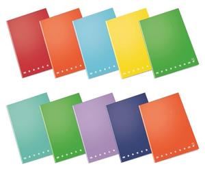 Pigna, Maxi Cahier Monochrome L'Original, A4, 100 g, 72 pages + page de garde, Couverture rigide, plastifié brillant, intérieur 10, carré 1 cm, couleurs assorties, 10