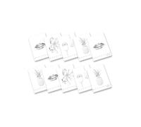 Pigna, Maxi Cahier monochrome Silver, A4, papier intérieur 100 g/m², pages 72 + revêtement, intérieur 4 m, carreaux 4 mm, sujets assortis, lot de 10