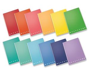 Pigna, Maxi Cahier Monochrome The Original, A4, 80 g, 80 pages + intercalaire, Couverture rigide, Plastique brillant, intérieur 0C, ligné avec marge, Couleurs assorties, 10