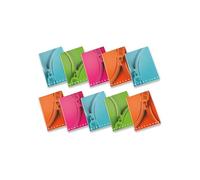 Pigna, Maxi Cahier monochrome Zip, A4, papier intérieur 100 g/m², pages 72 + revêtement, intérieur 1R, lignes, sujets assortis, lot de 10