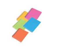 Pigna, Maxi cahiers à spirales MONOCROMO FLUO PPL, format 22,5x29,7, feuilles 70, papier gr. 80, avec 4 trous pour le classement et la microperforation, intérieur 5M, carré 5 mm, 5 pièc.