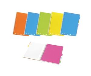 Pigna, Maxi carnet à spirales MONOCROMO PPL FLUO, Format A4 21x29.7 cm, double couverture Polypropylène, perforé et microperforé, 100 feuilles, papier 80 g/m², intérieur 1R, ligné, 5