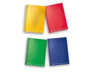 Pigna, Maxi Monochrome PPL carnet à spirales, format A4 22x29.7 cm, Couverture en polypropylène, perforée et microperforée, haute résolution 80 flles, papier 80 gsm, intérieur 1R, ligné, 5